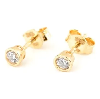 Náušnice Náušnice ze žlutého zlata pecičky se zirkonem NA1366F + DÁREK ZDARMA