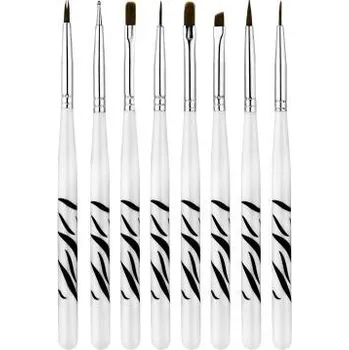 Kosmetický štětec Nailee Štětce na nehty sada 8 ks zebra