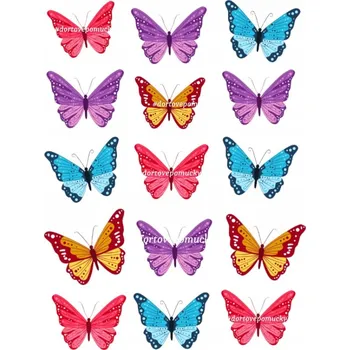 Jedlá dekorace na dort Motýli 1 - jedlý papír - Bez úprav