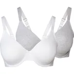 esmara® Dámská podprsenka XXL, 2 kusy (90E, světle šedá / bílá)