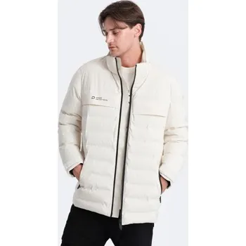 Pánská zimní bunda s odepínací kapucí V2 OM-JAHP-0150 krémová