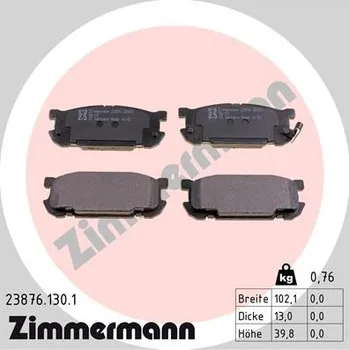 Brzdová destička Brzdové destičky zadní Zimmermann pro Mazdu MX-5 00-05 OEM Q