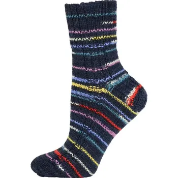 Příze Vlna-hep Best socks 6-fach - 7376 tmavě modrá s proužky