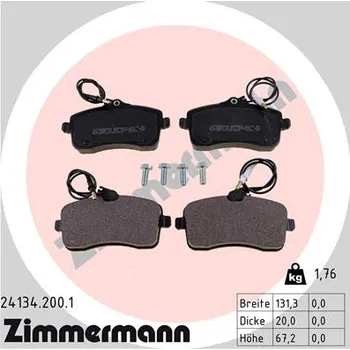 Brzdová destička Sada brzdových destiček, kotoučová brzda ZIMMERMANN 24134.200.1