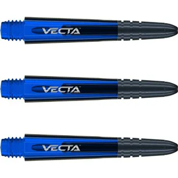 Příslušenství pro šipky Násadky na šipky Winmau Vecta plastové s hliníkovým topem, modré krátké