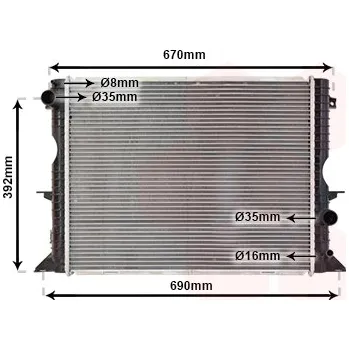 Chladič motoru Chladič, chlazení motoru VAN WEZEL 02002184