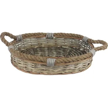 Dárkový potravinový koš Košík oválný šedý střední P2039/S