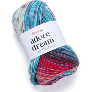 Galanterie YarnArt Adore dream 1061 červeno-tyrkysová