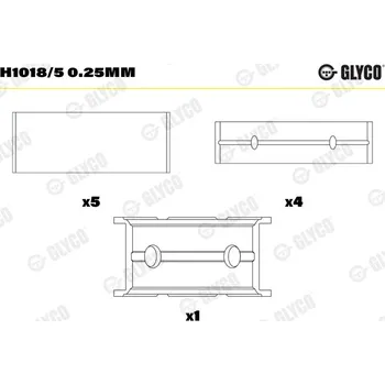 Kliková hřídel Hlavní ložiska klikového hřídele GLYCO H1018/5 0.25mm