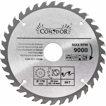 Pilový kotouč Pilový kotouč na dřevo, 170 mm, Condor