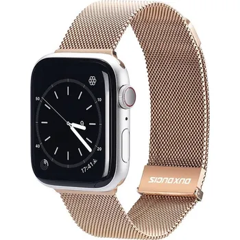 Příslušenství k chytrým hodinkám DUX 67552 DUX MILANESE Kovový řemínek pro Apple Watch SE / SE 2022 / SE 2023 / SE 2025 (44mm) zlatý