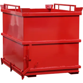 Odpadkový koš Kontejner s výklopným dnem, 2000 litrů, červená, plné stěny