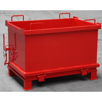 Odpadkový koš Kontejner s výklopným dnem, 570 litrů, červená, plné stěny