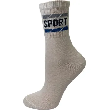 Sportovní ponožky bílé s nápisem SPORT, Velikost: 35 - 37 (3 - 4), Barva: Bílá