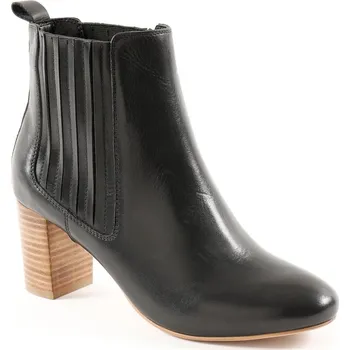 Dámské kozačky Kotníkové kožené kozačky černá 38