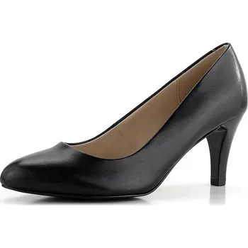 Dámské lodičky Caprice černé kožené lodičky 9-22405-42 - 40.5 | P683654