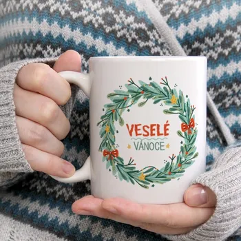 Hrnek Vánoční věnec - Oranžová