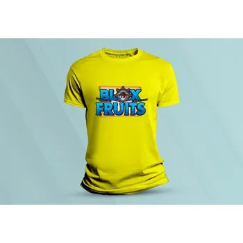 Dětské bavlněné tričko Blox Fruits. Žlutá velikost 140 (9-11 let)
