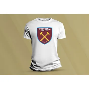 Chlapecké tričko Dětské bavlněné tričko Vest Ham United. Bílá velikost 104 (3-4 roky)