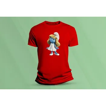 Dětské bavlněné tričko Šmoulinka. Červená velikost 152 (12-13 let)