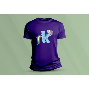 Chlapecké tričko Dětské bavlněné tričko Rainbow Dash. velikost M Purpurová