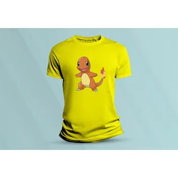 Dětská móda Dětské bavlněné tričko Pokémon Charmander. Žlutá velikost 128 (7-8 let)