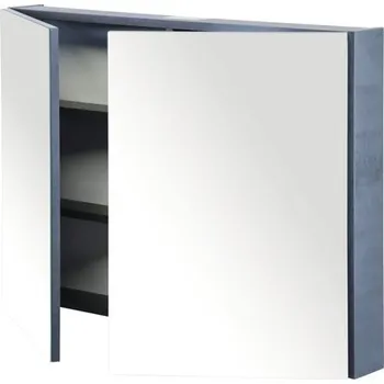 Koupelnový nábytek Zrcadlová skříňka bez osvětlení Sanox 90 x 13 x 65 cm beton antracitově šedá 2 dvířka