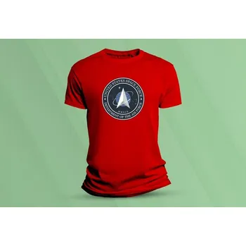 Dětské bavlněné tričko Vesmírné síly USA. Červená velikost 140 (9-11 let)