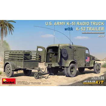 Plastikový model Miniart 1/35 US Army K-51 Radio w/ K-52 Trailer, Inter.Kit