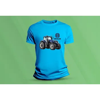 Dětské bavlněné tričko New Holland. velikost 152 (12-13 let) Azurová