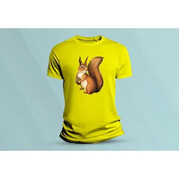 Chlapecké oblečení Dětské bavlněné tričko Veverka. Žlutá velikost 104 (3-4 roky)