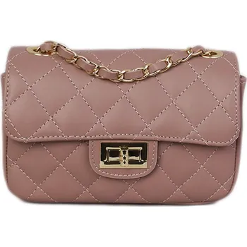 Kabelka ITALSKÉ Dámské kožené malé crossbody kabelky Michaela jemná růžová