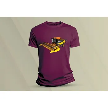 Dětské bavlněné tričko Kombajn Claas 2. velikost 152 (12-13 let) Vínová