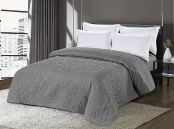 Přehoz na lůžko Textilomanie Stone přehoz na postel se vzorem šedý 220 x 240 cm