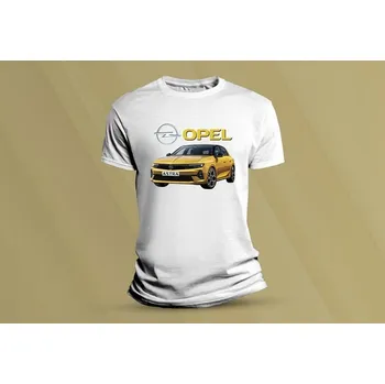 Dětské bavlněné tričko Opel Astra. Bílá velikost 128 (7-8 let)