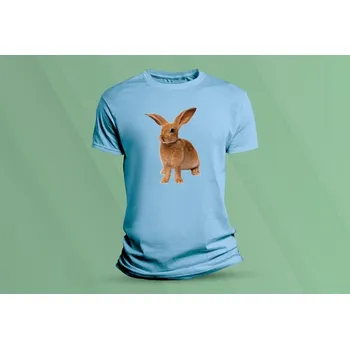 Dětské bavlněné tričko Zajíček. Nebesky modrá velikost 116