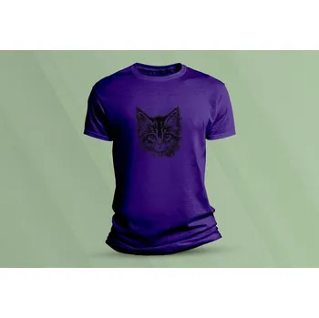 Dětské bavlněné tričko Kočička 6. velikost 104 (3-4 roky) Purpurová