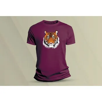 Chlapecké tričko Dětské bavlněné tričko Tygr 1. velikost 152 Vínová