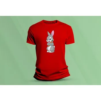 Dětské bavlněné tričko Bunny. Červená velikost 104 (3-4 roky)