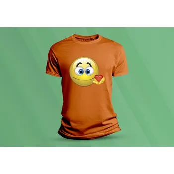 Dětské bavlněné tričko Smajlík 3. velikost 116 (5-6 let) Oranžová