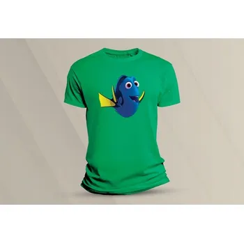 Dětské bavlněné tričko Dory. velikost 128 (7-8 let) Zelená