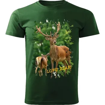 Pánské tričko tričko pro myslivce Lovu Zdar jelen sika L (Myslivecké tričko)