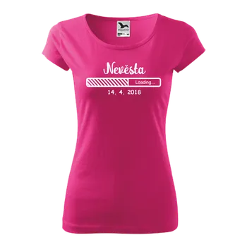 Dámské tričko ON-DESIGN Dámské tričko s LOADING NEVĚSTA Velikost: 2XL, Barva: purpurová