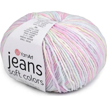 Příze Pletací příze Jeans Soft Color 50 g, barva 1 (6212) multikolor