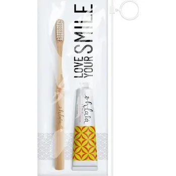 zubní pasta Ohlalá Dentifrice Cannelle toothpaste travel kit Cestovní sada pasta na zuby se skořicí a bambusový kartáček na zuby