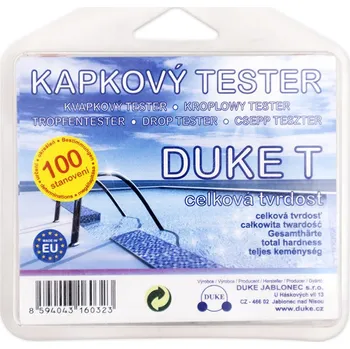 Bazénová chemie DUKE JABLONEC s.r.o. Kapkový tester na tvrdost vody DUKE T do bazénu a vířivky