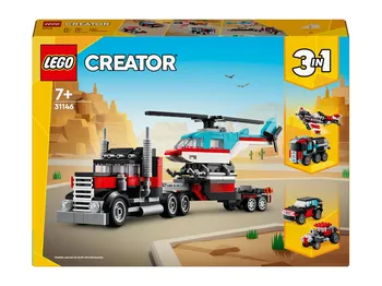 Stavebnice LEGO LEGO Creator 3v1 31146 Náklaďák s plochou korbou a helikoptéra
