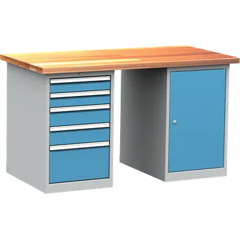 Dílenský stůl Montovaný dílenský pracovní stůl DPS105, šíře 1500 mm, slevy
