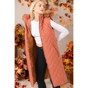 Pánská vesta Z6718 DEWBERRY WOMEN'S VEST-CAMEL dewberry červená 2437822