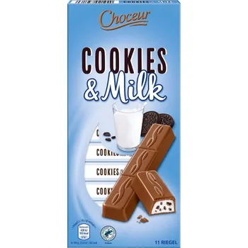 Čokoláda Choceur reigel Mléčná Čokoláda Cookies s Mléčným Krémem 11ks 200g